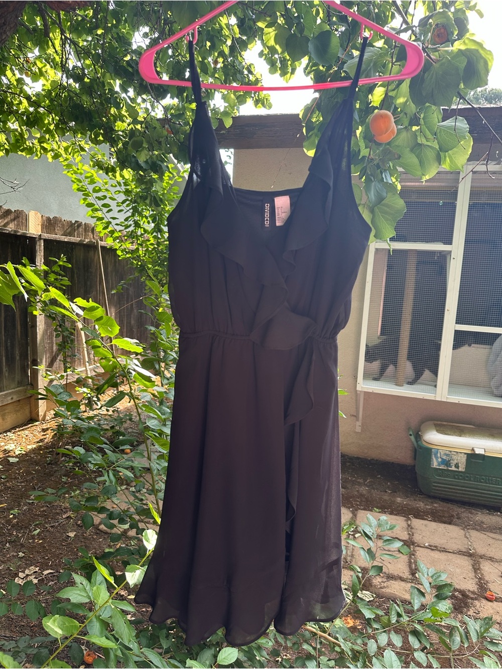 H&M Black Ruffled Mini Dress